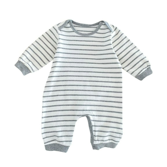 Odeerbi Infant Boys Girls Summer Short Sleeve Romper Jumpsuit Cotton Baby Clothes Child's Jumpsuit Baby Botton Round Neck Cute Solid Color Shorts Bodysuits Gray