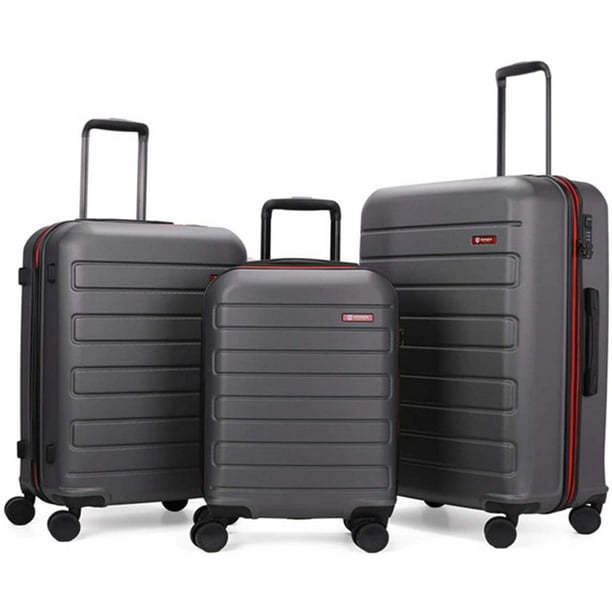 Ginza Travel 3 Piece Hardside Lightweight Luggage Set,ABS Hardshell