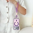 thumbnail image 4 of for iPhone 17 Pro Max Allochroic Magnetic Case, Compatible with Magsafe, PC+TPU  Shock-Absorbent Lightweight Glossy Drop Protection Non-Slip Case with Strap, Wireless Charging Compatible, Purple, 4 of 7