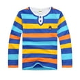 thumbnail image 2 of Big Boys Kids Long Sleeve Casual Striped Shirt Button Closure BU3,11-12Y, 2 of 4