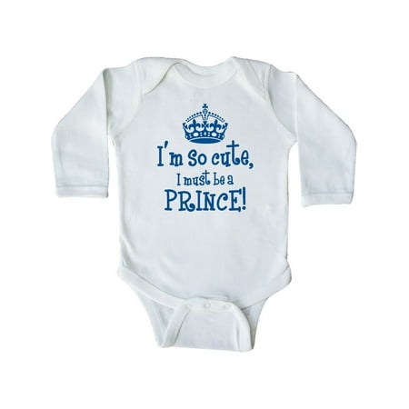 

Inktastic So Cute Prince Gift Baby Boy Long Sleeve Bodysuit