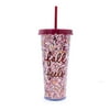 Packed Party "Fall Feels" Burgundy 22 oz. Multi-Color Glitter Tumbler