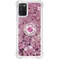 thumbnail image 2 of for Samsung Galaxy A03s Glitter Case with Ring Holder,Bling Sparkle Floating Liquid Soft TPU Cushion Fashion Girly Women Girls Cute Case Cover for Samsung Galaxy A03s  Rose Gold, 2 of 14