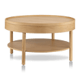 thumbnail image 1 of Bouclair Natural Wooden Round Coffee Table with Lift Top, 1 of 10