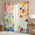 thumbnail image 2 of jejeloiu Cartoon Flower Blackout Curtains,Chic Glass Curtains Pack of 2 (38x45 Each),Colorful Desgin Window Curtains For Girls Kids,Microfiber Bedroom Decor, 2 of 6