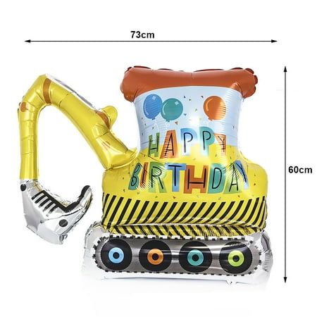 Construction Truck Balloons Excavator Cement Truck Forklift Crane Foil Balloon Kid Boys Birthday Party Construction Theme Decors