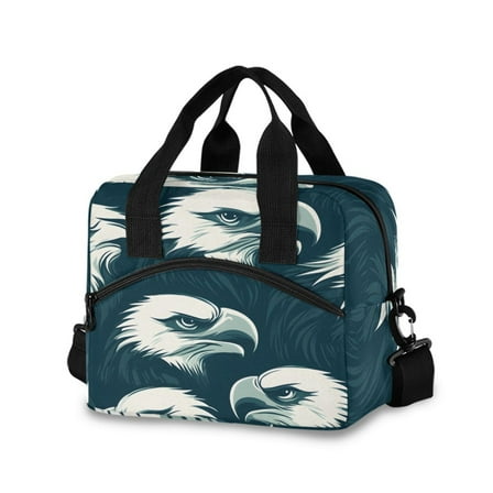 joogoo Eagles Pattern Insulated Lunch Bags Reusable Cooler Box with Shoulder Strap