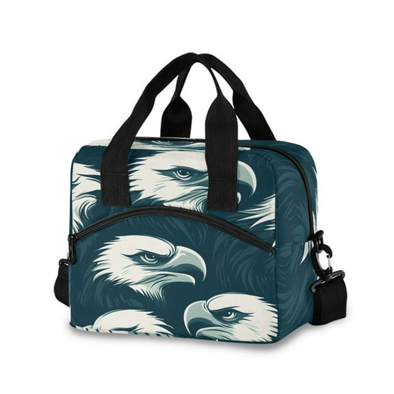 joogoo Eagles Pattern Insulated Lunch Bags Reusable Cooler Box with Shoulder Strap