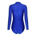 thumbnail image 7 of Zaldita Women's Ballet Dance Leotard Mock Turtleneck Long Sleeve Gymnastic Bodysuit Dancewear Royal Blue S, 7 of 7