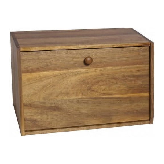 Lipper International Acacia w Solid Door Bread Box Multi Color