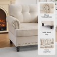 thumbnail image 6 of Beige Tufted Loveseat Sofa with Rolled Arms for Living Room and Bedroom, 6 of 6