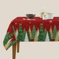 thumbnail image 4 of Christmas Tablecloth Square 52x52 Inch Red Xmas Tree Snowflake Winter Holiday Theme Decorative Table Cloth Seasonal Rustic Farmhouse for Indoor Party Kitchen Dinner Picnic Decor, 4 of 5
