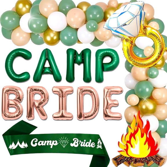 Roaring Good Time Camp Bride Balloons Camping Bachelorette Party Decorations Sign Banner for Cabin Mountain Bridal Shower Engagement Wedding
