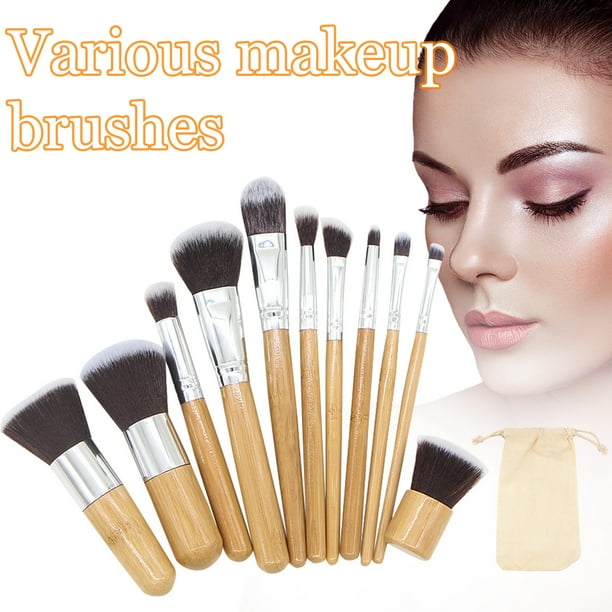 Pinceles de maquillaje, kit de maquillaje de 11 piezas, juego de pinceles de maquillaje portátil, pincel, juego de pinceles para sombras de ojos, pinceles de maquillaje