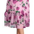 thumbnail image 6 of INSPIRE CHIC Women's Chiffon Skirts Elastic Waist Ruffle Tiered Floral Flowy Midi Skirts L Pink Purple-Floral, 6 of 7