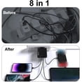 thumbnail image 6 of 8 in 1 Waterproof Ports USB Fast Charger, Travel Phone Charger Plug Outlet,Multiple Fast Charging Station, with 4 Type C and 4 USB Ports for Home Office Travel (Black), 6 of 8