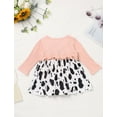 thumbnail image 4 of IWEMEK Baby Girls Dresses Cow Print Crew Neck Long Sleeve Romper Comfort Casual Fall Outfits Size 12-18M, 4 of 7