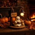 thumbnail image 4 of Cute Ghost Reading Lamp, Under Tree Spooky Cute Night Light, Book Lover Desktop Halloween Ornament, Lamp for Bedroom Desk Halloween Home Decor, 4 of 7
