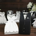 thumbnail image 6 of Efavormart 50 Pc Set | Wedding Dress & Tuxedo Shower Party Favor Candy Gift Boxes with Ribbon Ties, 6 of 11