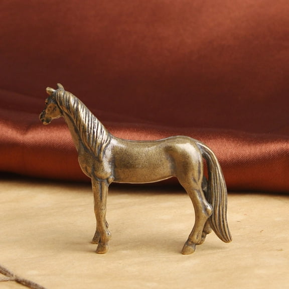 HOMEMAXS Brass Horse Statue Ornament for Decor Craft Horse Desktop Bookshelf 6 Inch