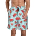 thumbnail image 2 of Uemuo Watermelon Pattern Men's Swim Trunks Hawaiian Beach Bathing Suit Swimsuits Beach Quick-Dry Shorts with Pockets-Large, 2 of 9
