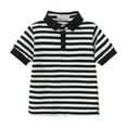 thumbnail image 4 of Pink Polo Shirt Boys 10-12 Striped Polo Shirts for Boy Short Sleeve Half Button Casual Trendy Comfort Breathable Tops Summer Kids Outfits, 4 of 7