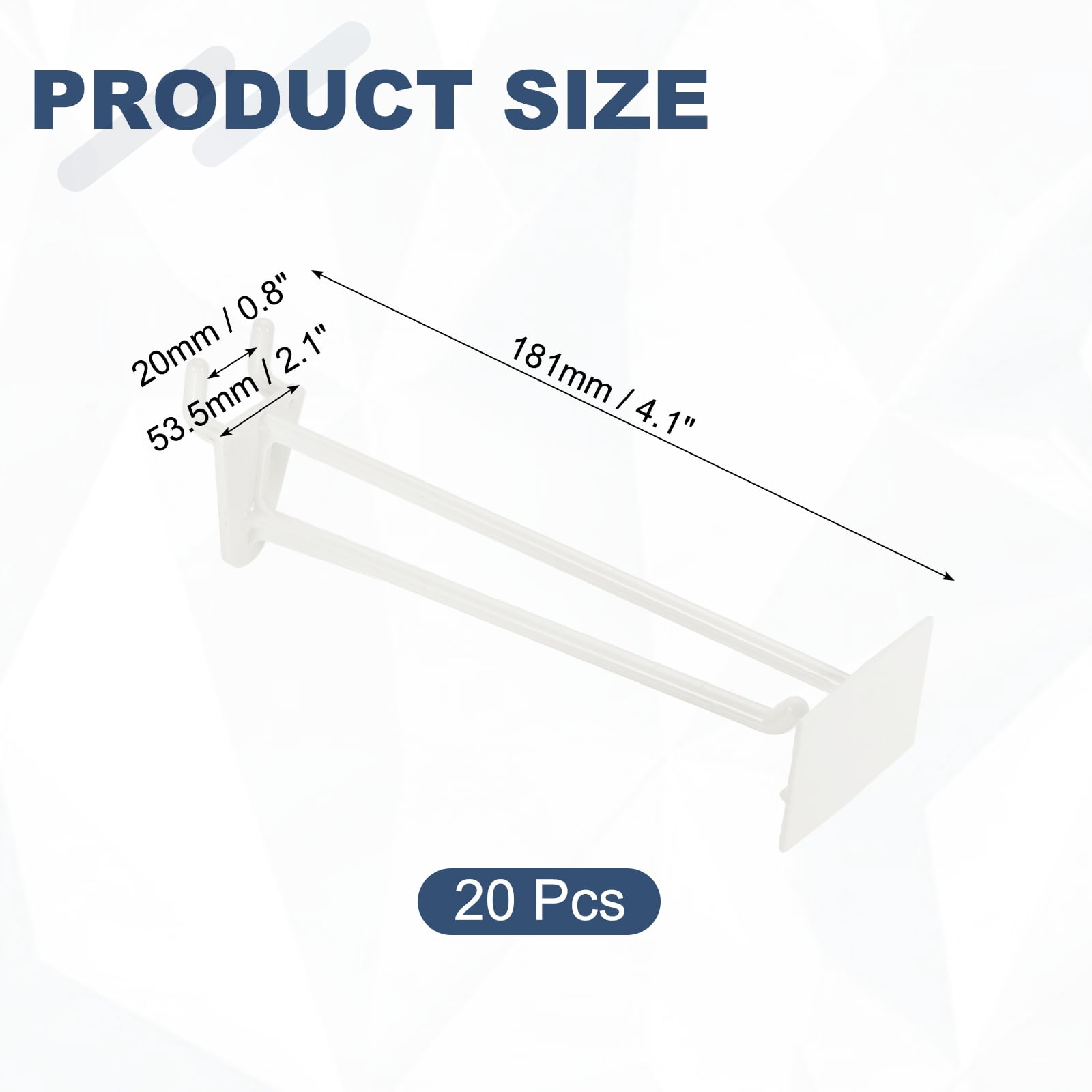 Uxcell 20 Pack Pegboard Hooks, 6 Inch Durable Plastic Pegboard Display Hooks Peg Board Organizer Accessories for Shop Craft Tool Organization Wall Storage Gridwall, White
