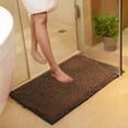 thumbnail image 3 of PULLIMORE Soft Microfiber Shaggy Non-Slip Bathroom Shower Rugs Carpet Machine-Washable Water Absorbent Bath Mat "Brown", 3 of 10