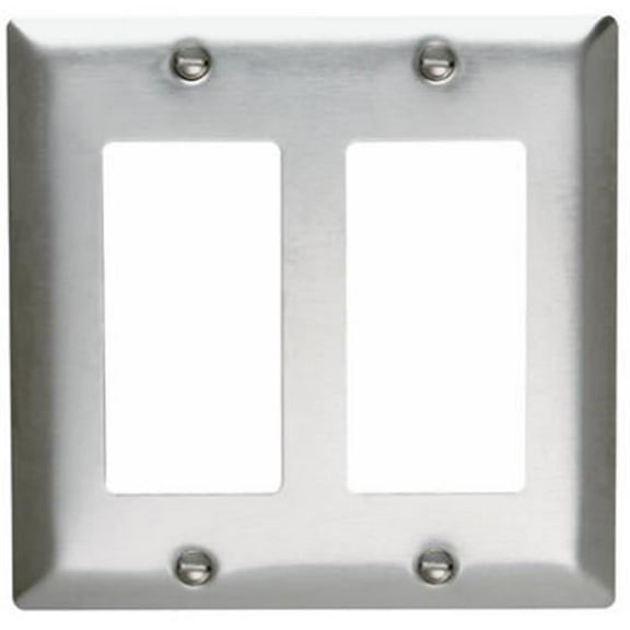 SS262CC10 Stainless Steel Wall Plate, 2 Gang