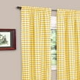 thumbnail image 4 of Kitchen , Buffalo Plaid Gathered Swags, Classic Country Plaid Gingham Checkered Design, (Yellow, 72" W x 63" H Swag Pair), 4 of 5