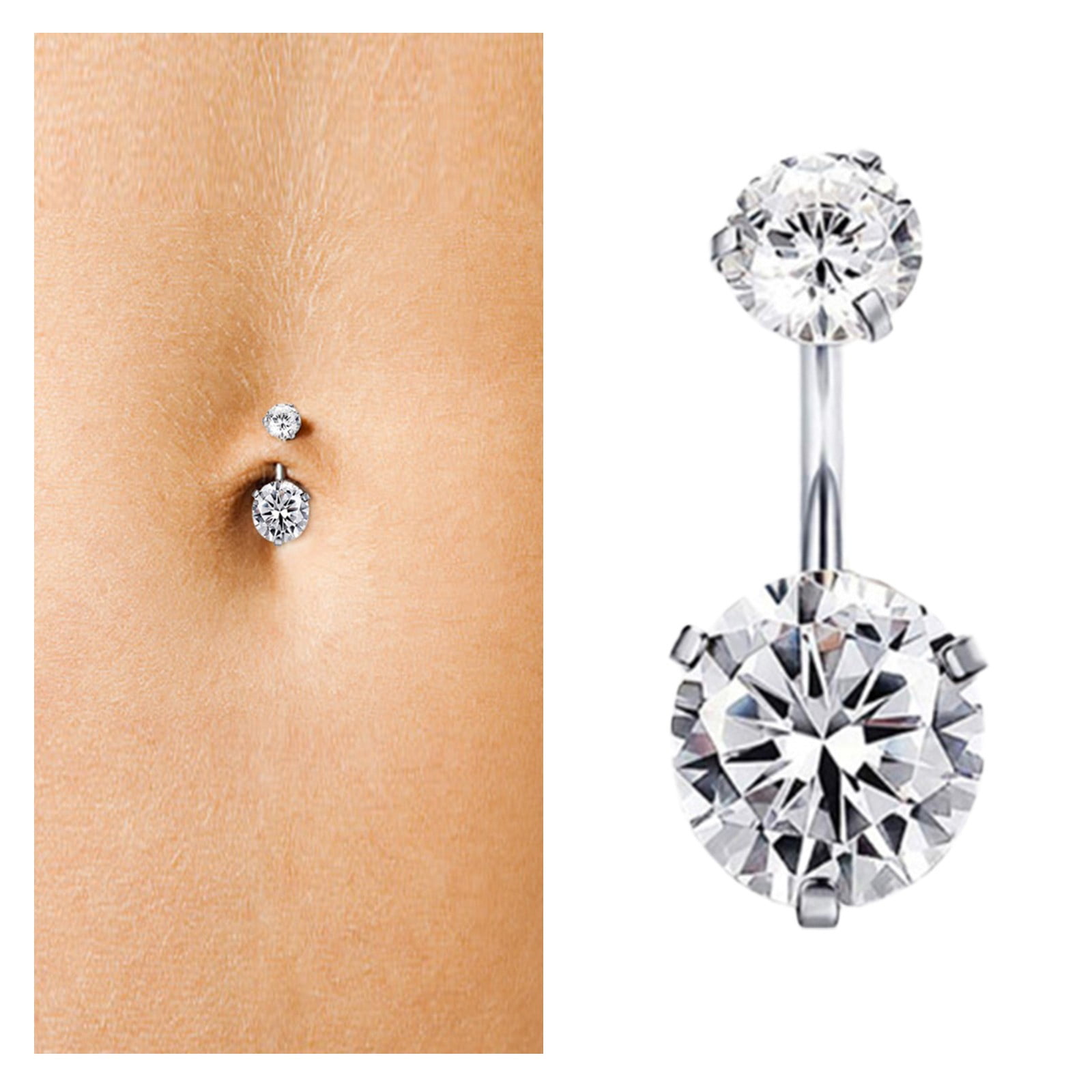 2 Pcs/Set Sexy Diamond Piercing Colorful Rhinestone Nipple Navel Belly Ring Nipple  Piercing Body Jewelry Gift