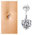 thumbnail image 3 of Miyuadkai Navel Stainless Steel Double Rhinestone Navel Belly Button Rings Geometric Shape Navel Rings Zircon Belly Navel Piercing Jewelry For Women Girls Jewelry C One Size, 3 of 6