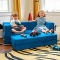 thumbnail image 3 of Jaxx Zipline Kids Sofa & Large Ottoman, 3 in 1 Fold Out Sofa, Big Kids Edition, Blueberry, 3 of 10