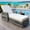 Beige+Grey（1PC）, variant on 1 Piece Outdoor Chaise Lounge Chairs, Wicker Recliner with Adjustable Backrest and Armrests, Rattan Reclining Sunbathing Chair with Removable Cushions for Poolside, Beige+Grey