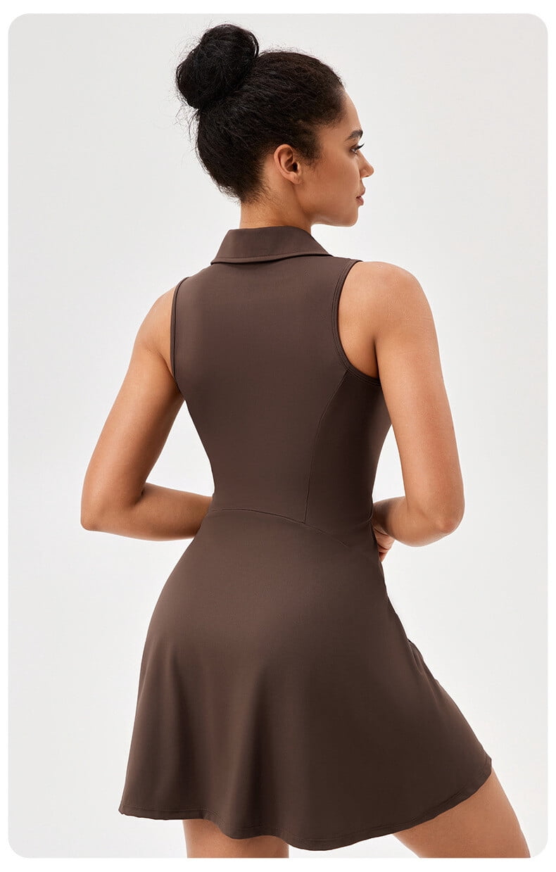 Women Tennis Dress Fitness Athletic Quick Dry Breathable Sports One Piece Dress