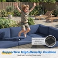 thumbnail image 4 of Superjoe 7-Piece Modular Patio Furniture Set, Wicker Outdoor Sectional Sofa with Cushions and Coffee Table,Conversation Sets for Porch Balcony Backyard Patio,Dark Blue, 4 of 10