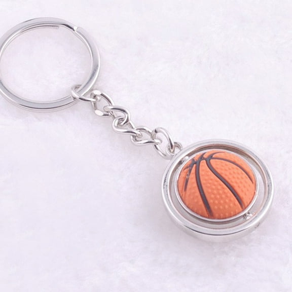 SOPOTUTU Basketball Keychain with Rotating , Multi-Color Design, 1 Piece Basketball Themed Accessory