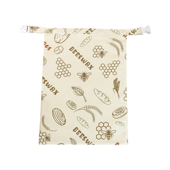 Reusable Beeswax Bread Bag, Double Layer Food Storage Wrap with Zipper and Buckle, Eco-Friendly Fresh Keeping Bag for Bread, Vegetables, Fruits, and Snacks