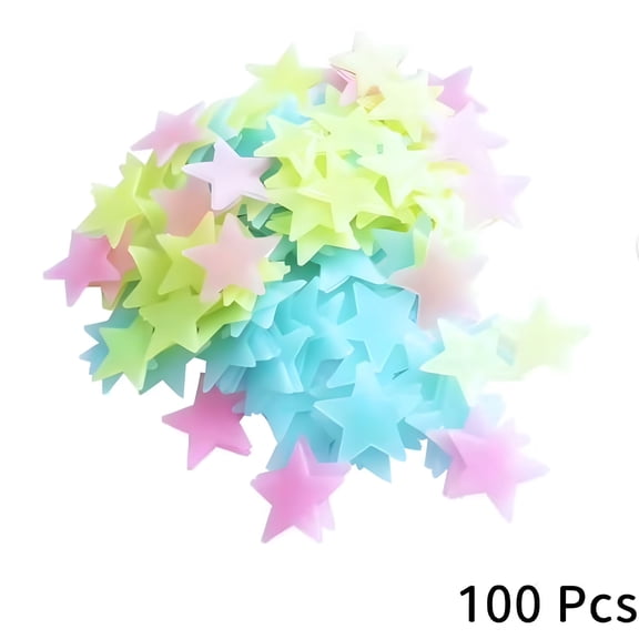 CCOCC 100 Pieces Glow in the Dark Stars,Fluorescen Glow in the Dark Stars for Ceiling