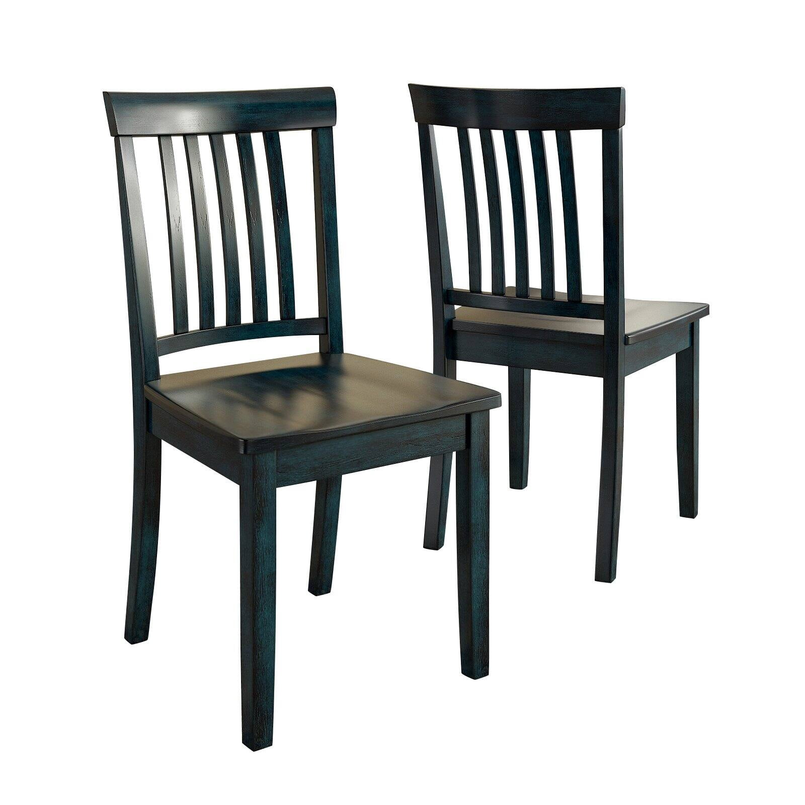 Lexington 5-Piece Dining Set with Round Table and 4 Mission Back Chairs, Antique Denim