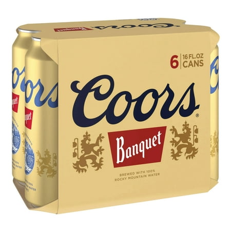 Coors Banquet American Beer, 6 Pack, 16 fl oz Aluminum Cans, 5% ABV