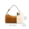 thumbnail image 3 of Genuine Leather Cylinder Bag, Women's Suede Pillow Underarm Shoulder Crossbody Purse, 3 of 5