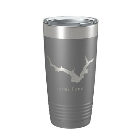 

Lums Pond Tumbler Lake Map Travel Mug Insulated Laser Engraved Coffee Cup Delaware 20 oz Dark Gray
