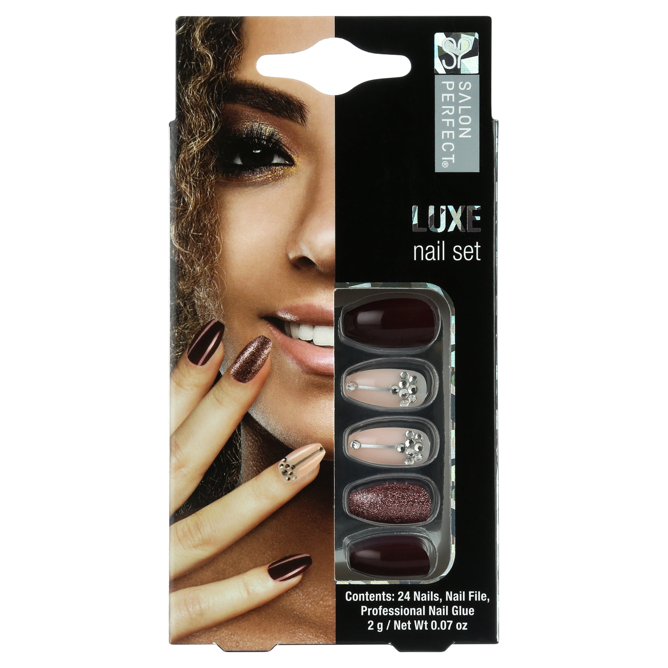 Buy Secret Lives Acrylic Press on Nails Artificial Designer Fake Nail  Translucent Grafti Lines Studs and Glitter 24 pcs Set with Manicure Kit  Online at Best Prices in India - JioMart.