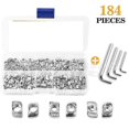 thumbnail image 1 of Kit 184pcs T Blocking Nuts Assortment Kit, Grooved Nut Kit Of Hammer Head Fixing For Aluminum Profile Made Of Carbon Steel M4 M4 M5 M5, 1 of 5