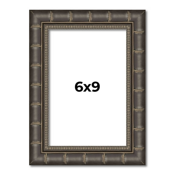 6x9 Frame Black Bamboo Solid Wood Picture Frame Width 1.5 Inches | Interior Frame Depth 0.5 Inches
