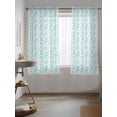 thumbnail image 3 of Teal Grey Botanical Curtains 63 Inch Length,Sheer Curtains for Bedroom Living Room Window Pastoral Spring Summer Leaf Aesthetics Rod Pocket Drapes Kitchen Curtains Small Half Window 42"x63" 2 Panels, 3 of 6