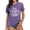 Purple, variant on Easter Shirts for Women Easter Bunny Letter Print Casual Fashion Short Sleeve Tops Holiday Loose Fit Clothes