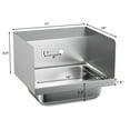 thumbnail image 2 of Costway Stainless Steel Hand Washing Sink NSF Commercial w/ Faucet and Side Splashes, 2 of 10