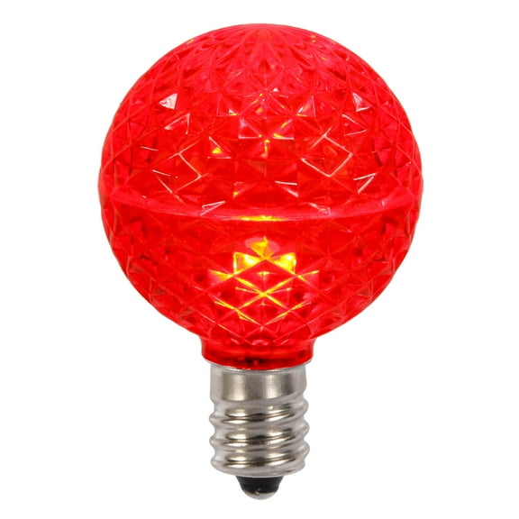 G50 Faceted LED Red Bulb E17 .45W 25ea